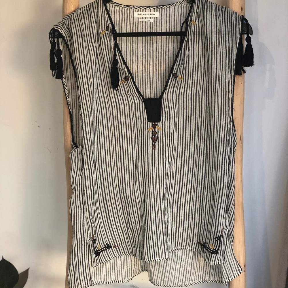 Isabel Marant Striped Tunic-Like Tank Top